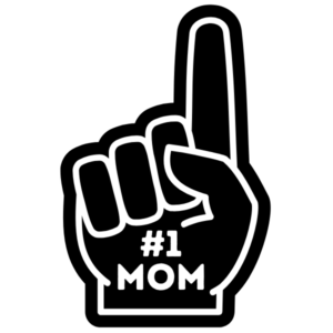 #1 Mom Foam Finger Decal